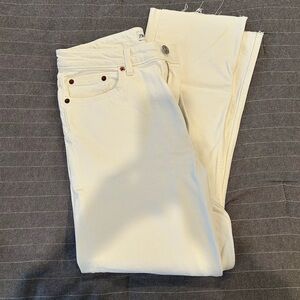 Zara Off-White Denim Pants